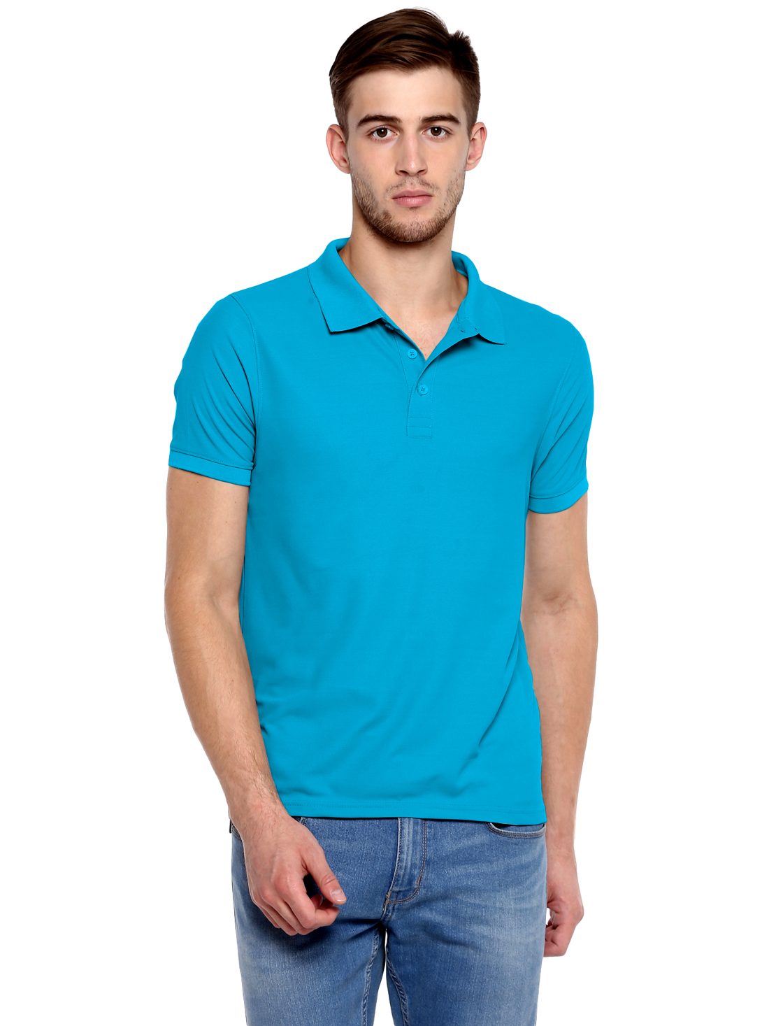 Honeycomb dry fit polo T-shirt – Ocean Blue