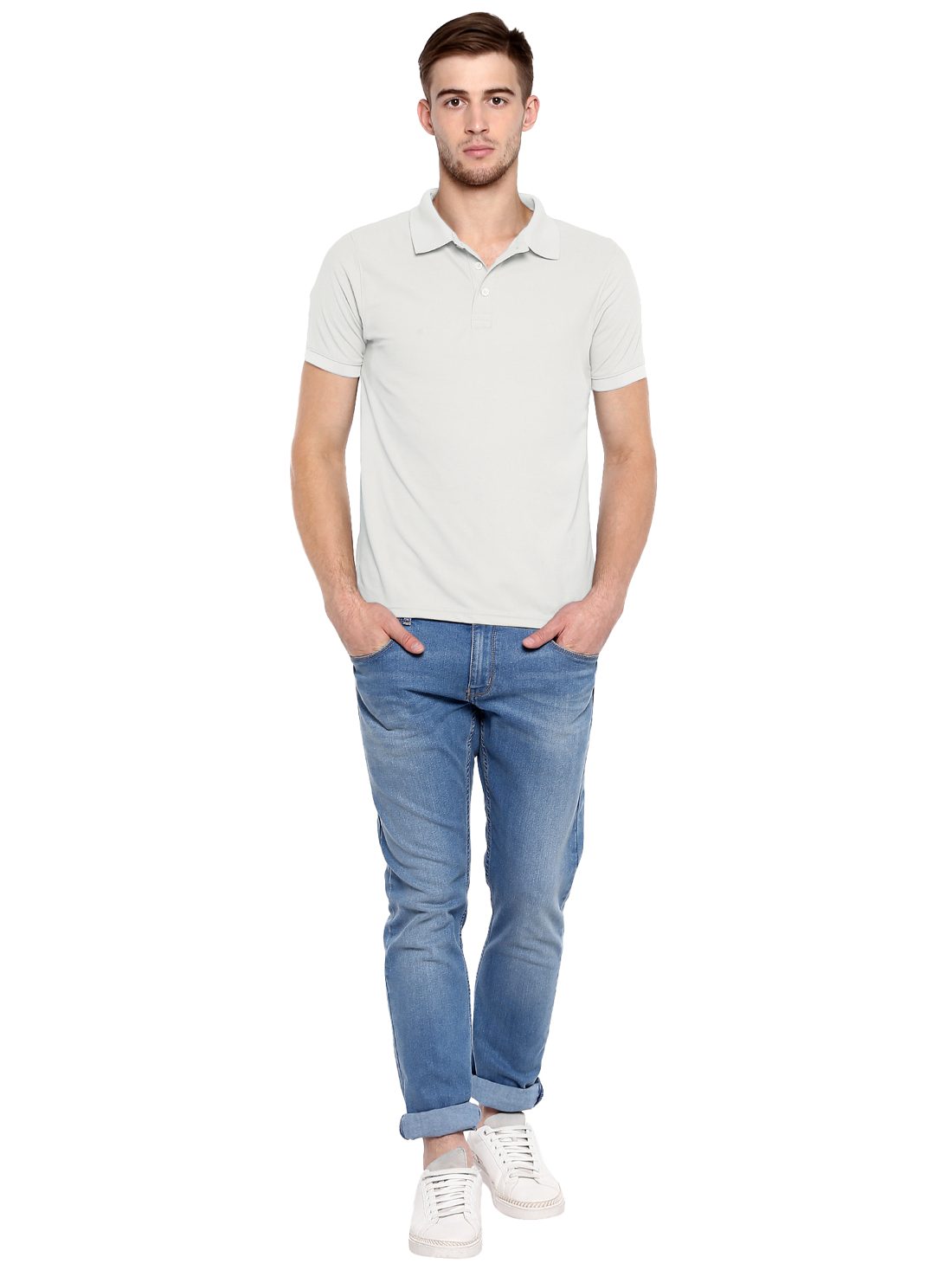 Honeycomb dry fit polo T-shirt – Off White