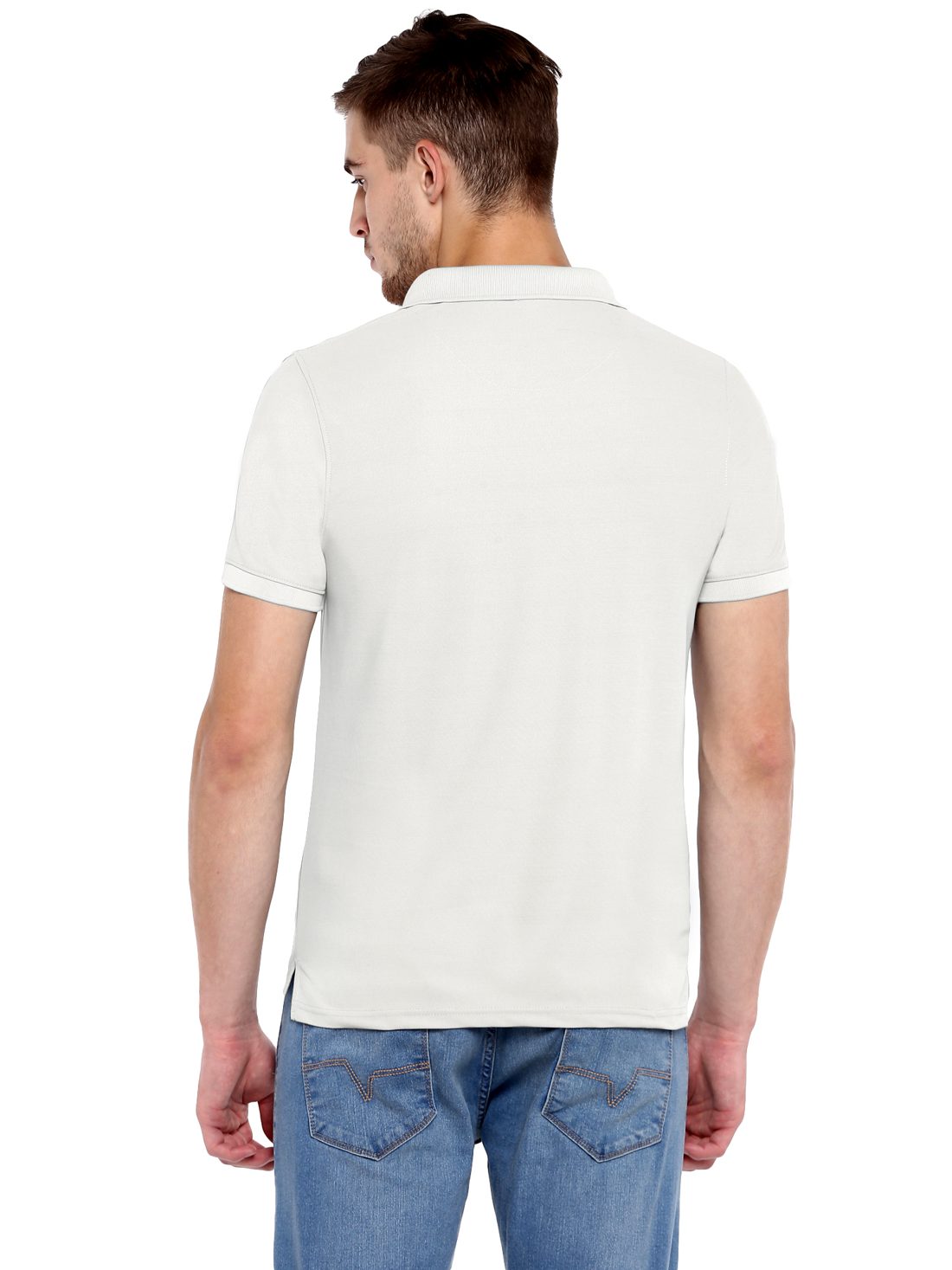 Honeycomb dry fit polo T-shirt – Off White