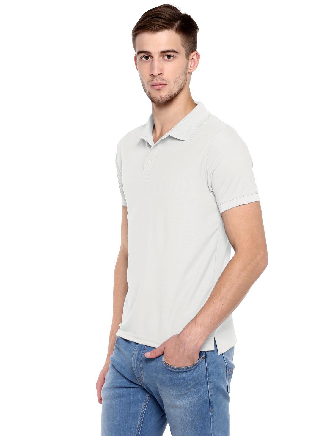 Honeycomb dry fit polo T-shirt – Off White