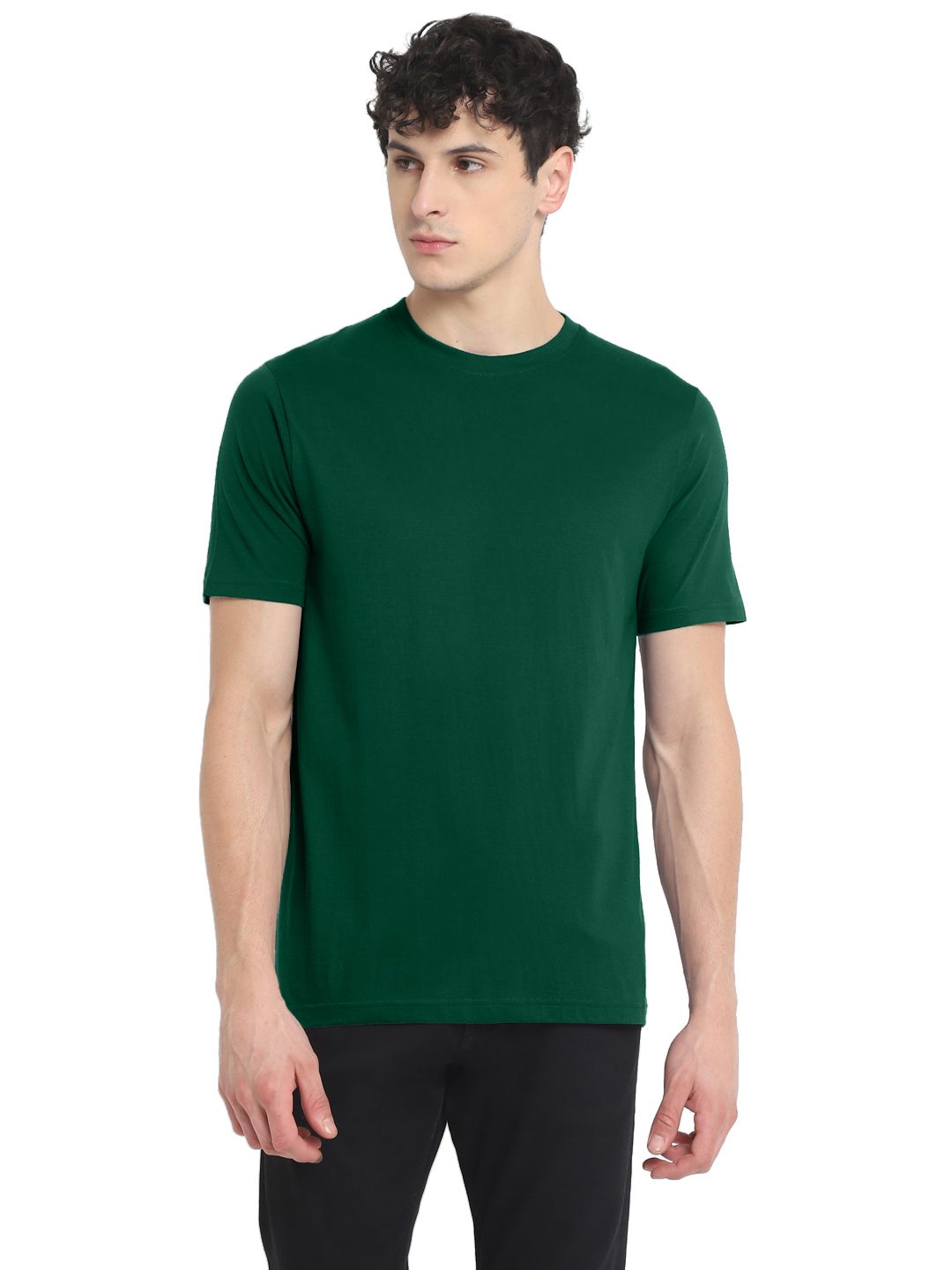 PC cotton-poly round neck T-shirt – Evergreen