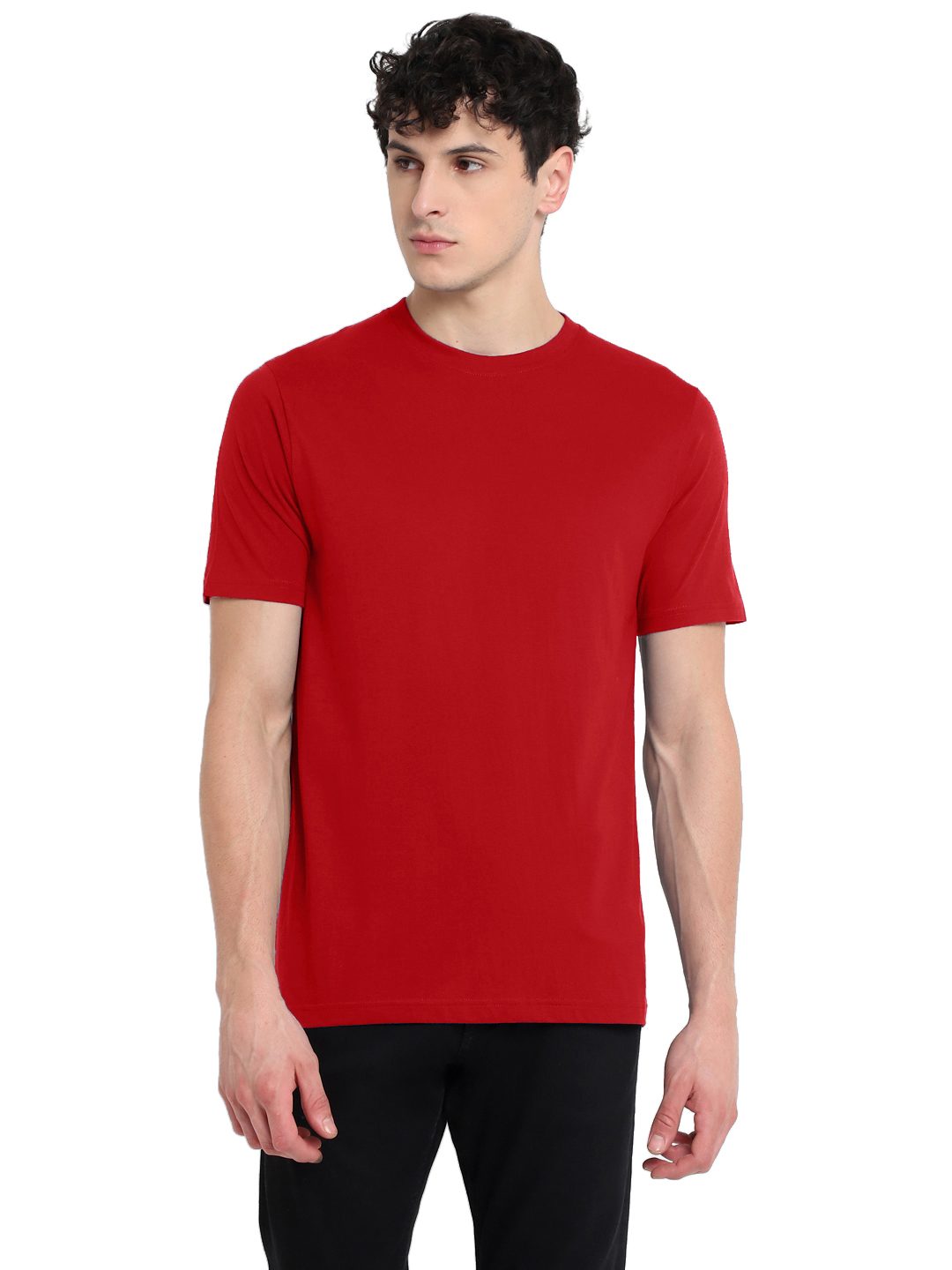 PC cotton-poly round neck T-shirt – Fiery Red