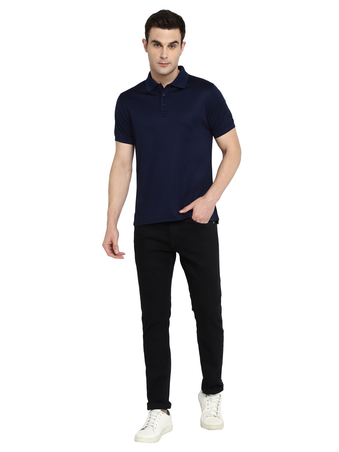 AeroKool lightweight polo T-shirt – Navy