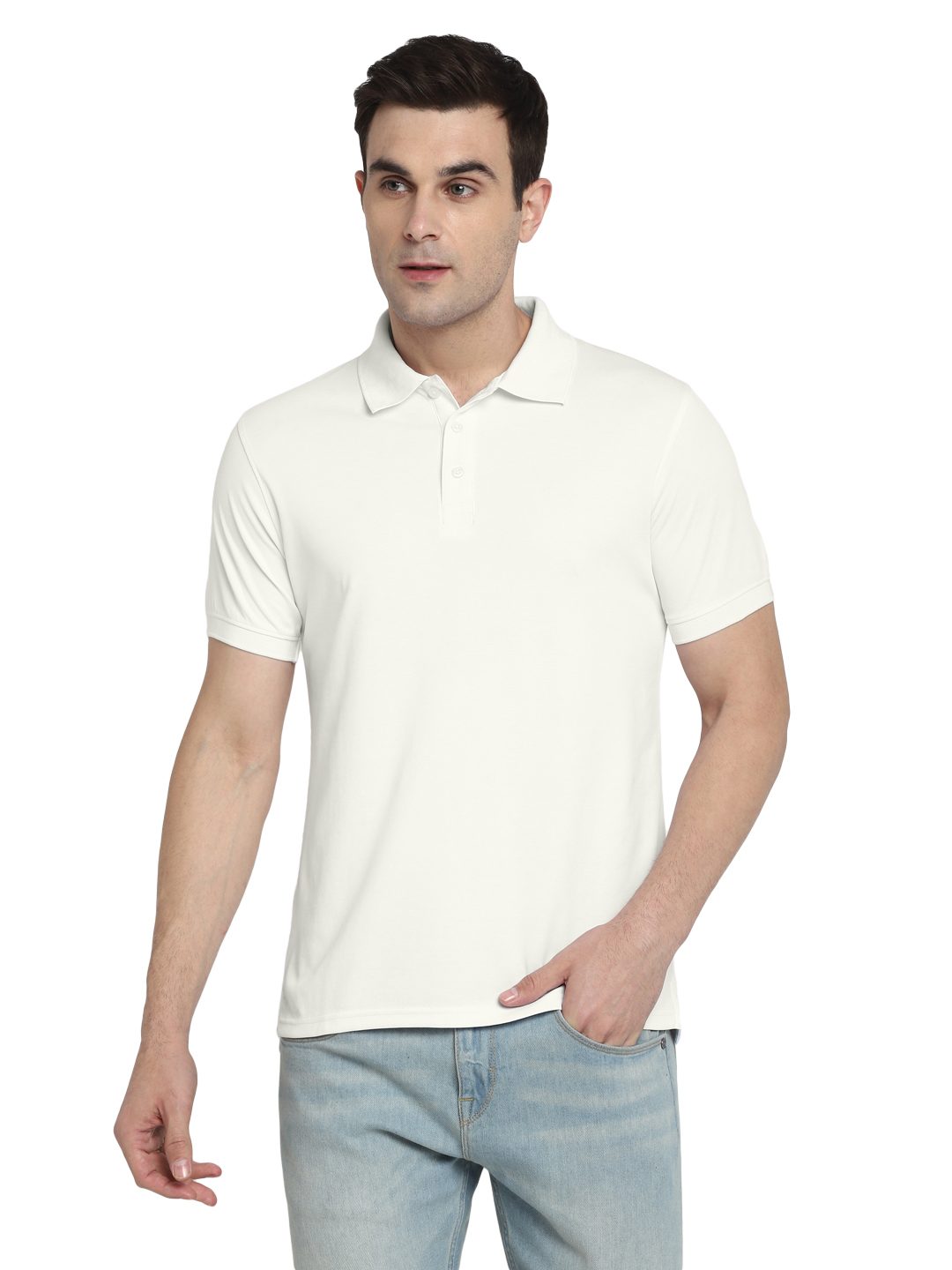 AeroKool lightweight polo T-shirt – Off White
