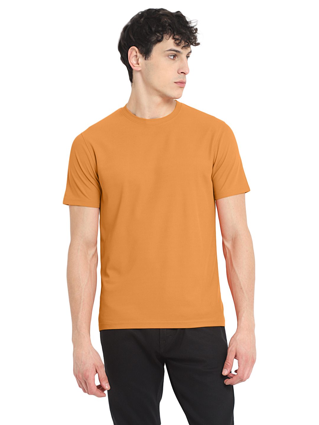Honeycomb round neck T-shirt – Topaz