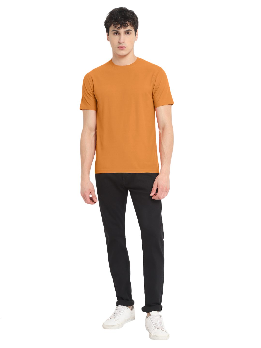 Honeycomb round neck T-shirt – Topaz