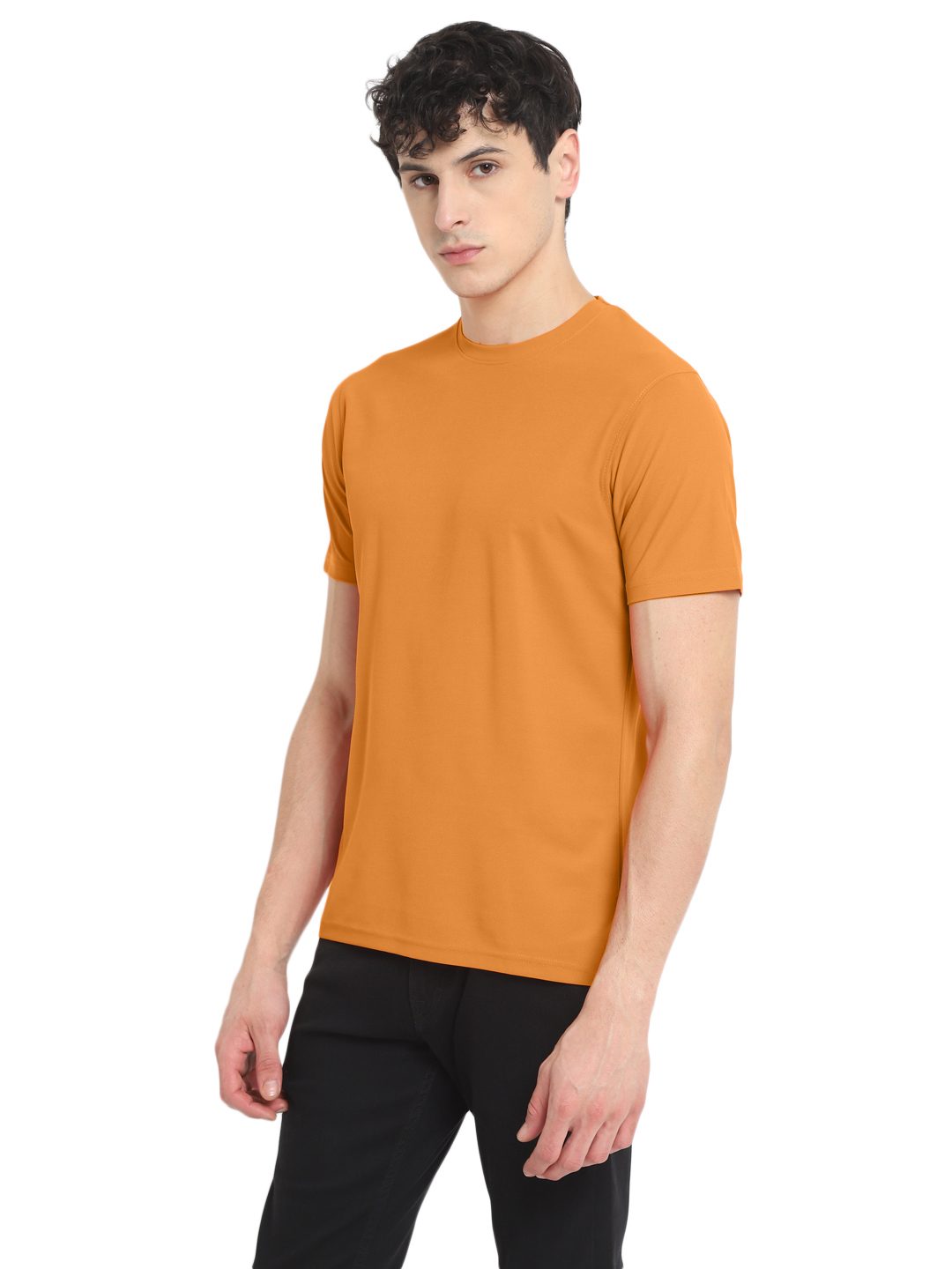 Honeycomb round neck T-shirt – Topaz