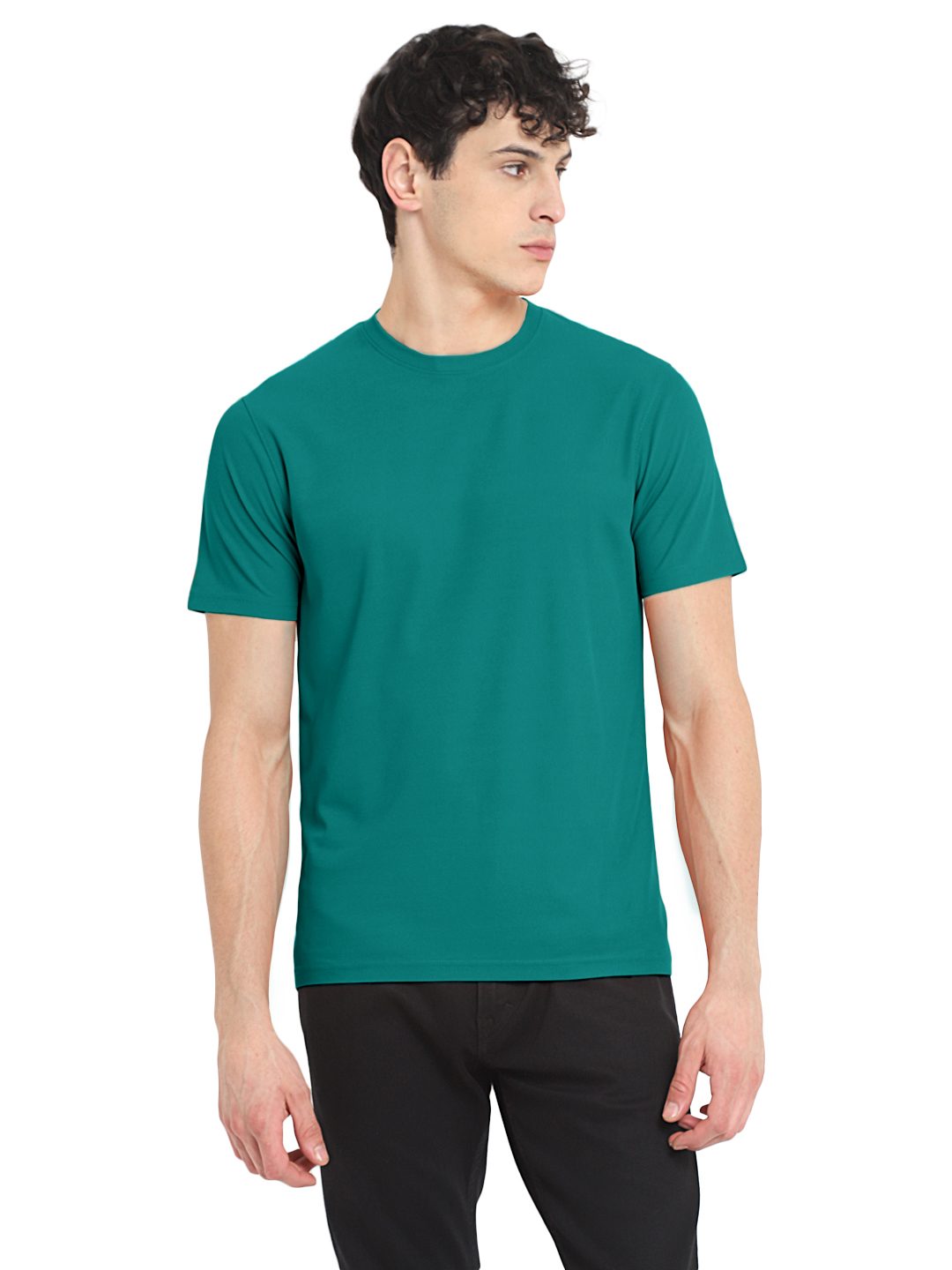 Honeycomb round neck T-shirt – Fanfare Green