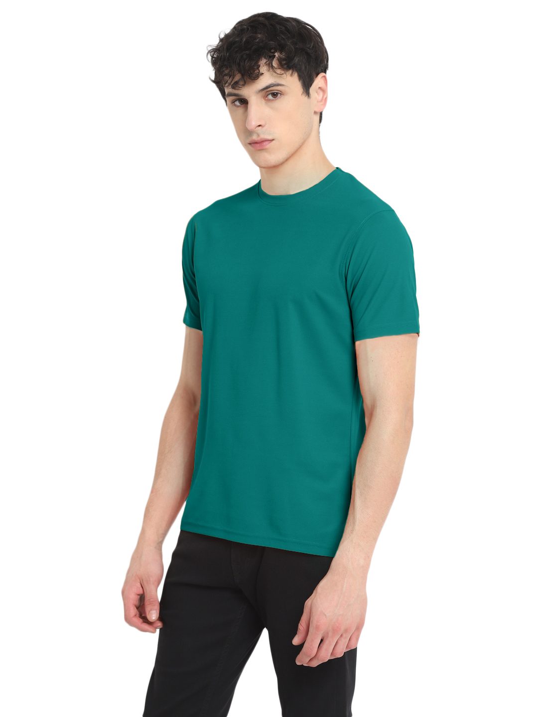 Honeycomb round neck T-shirt – Fanfare Green
